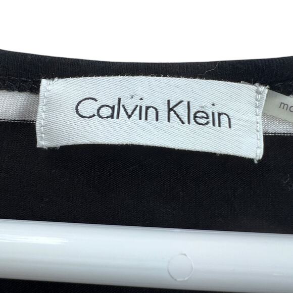 Calvin Klein Black White Striped Maxi Dress 3/4 Sleeve Bodycon Stretch Size S - Picture 5 of 11